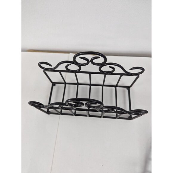 Buffet Silverware Flatware Caddy Holder Napkins Set of 2 Black Metal - Picture 3 of 6